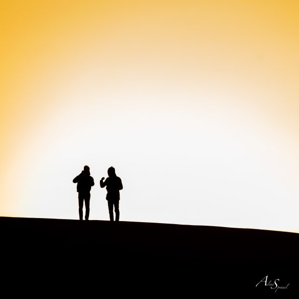 silhouette contre jour dune