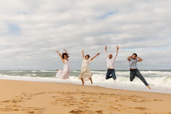 Famille -saute plage