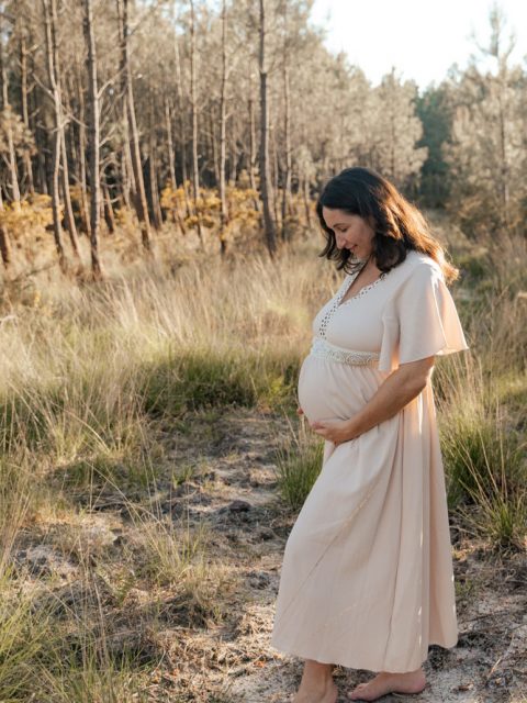 robe grossesse beige photographe landes
