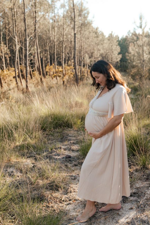 robe grossesse beige photographe landes