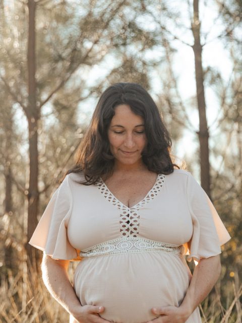 robe grossesse beige dentelle photographe landes
