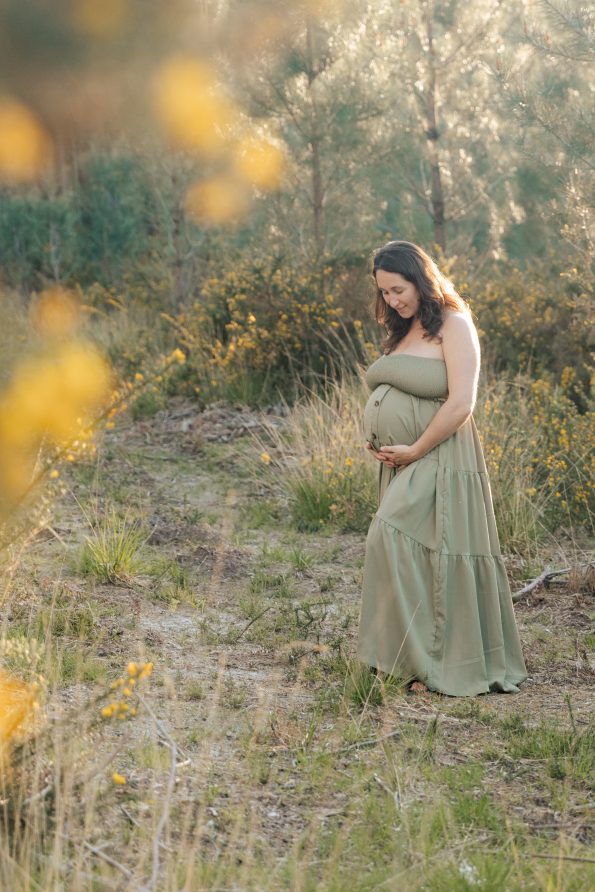 robe kaki grossesse longue photographe landes
